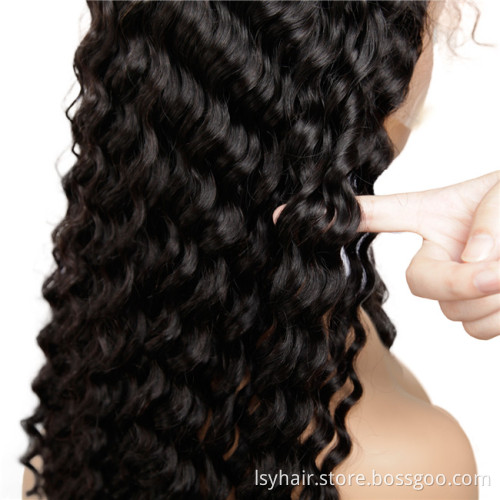 China supplier real human  deep wave indian mermaid hair wig